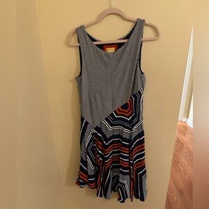 Maeve mixed media/pattern dress